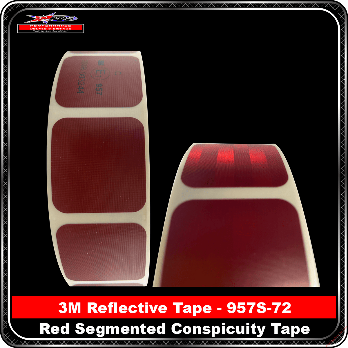 3M Reflective Tape 957S-72 Red Segmented Conspicuity Tape