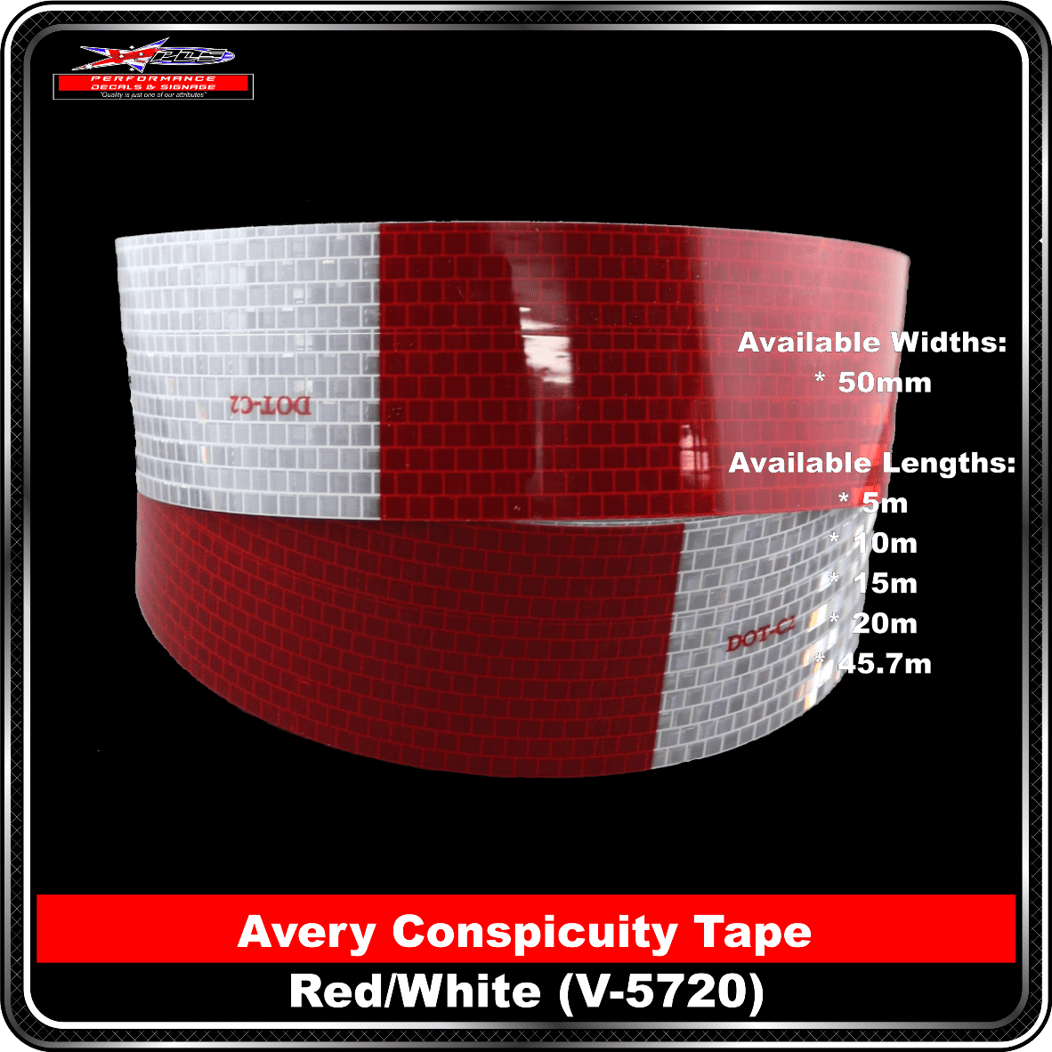 Avery Red/White (V-5720) Conspicuity Tape
