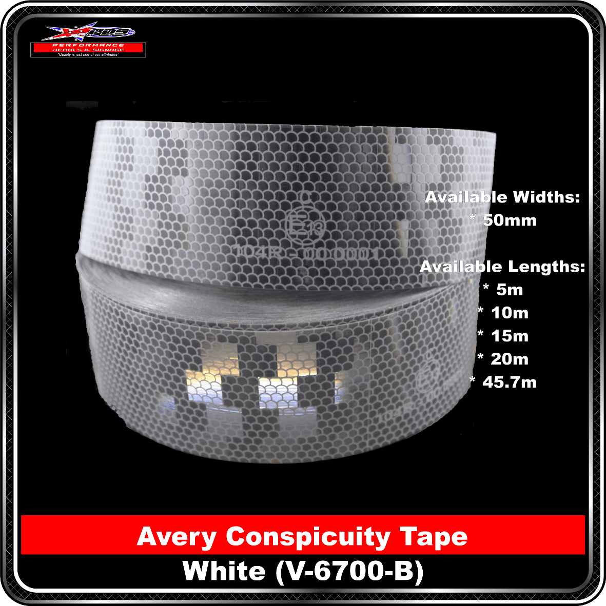 Avery White (V-6700-B) Conspicuity Tape