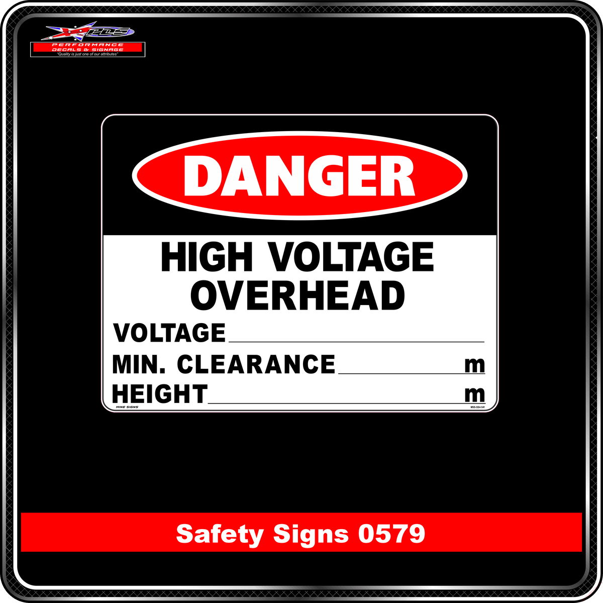 Danger High Voltage Overhead (Safety Sign 0579)