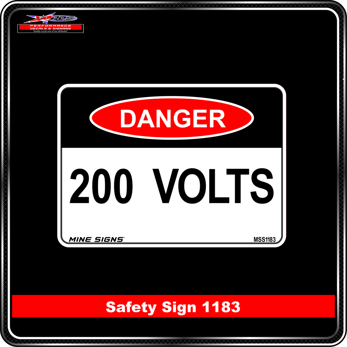 Danger 200 Volts (Info Label 1183)
