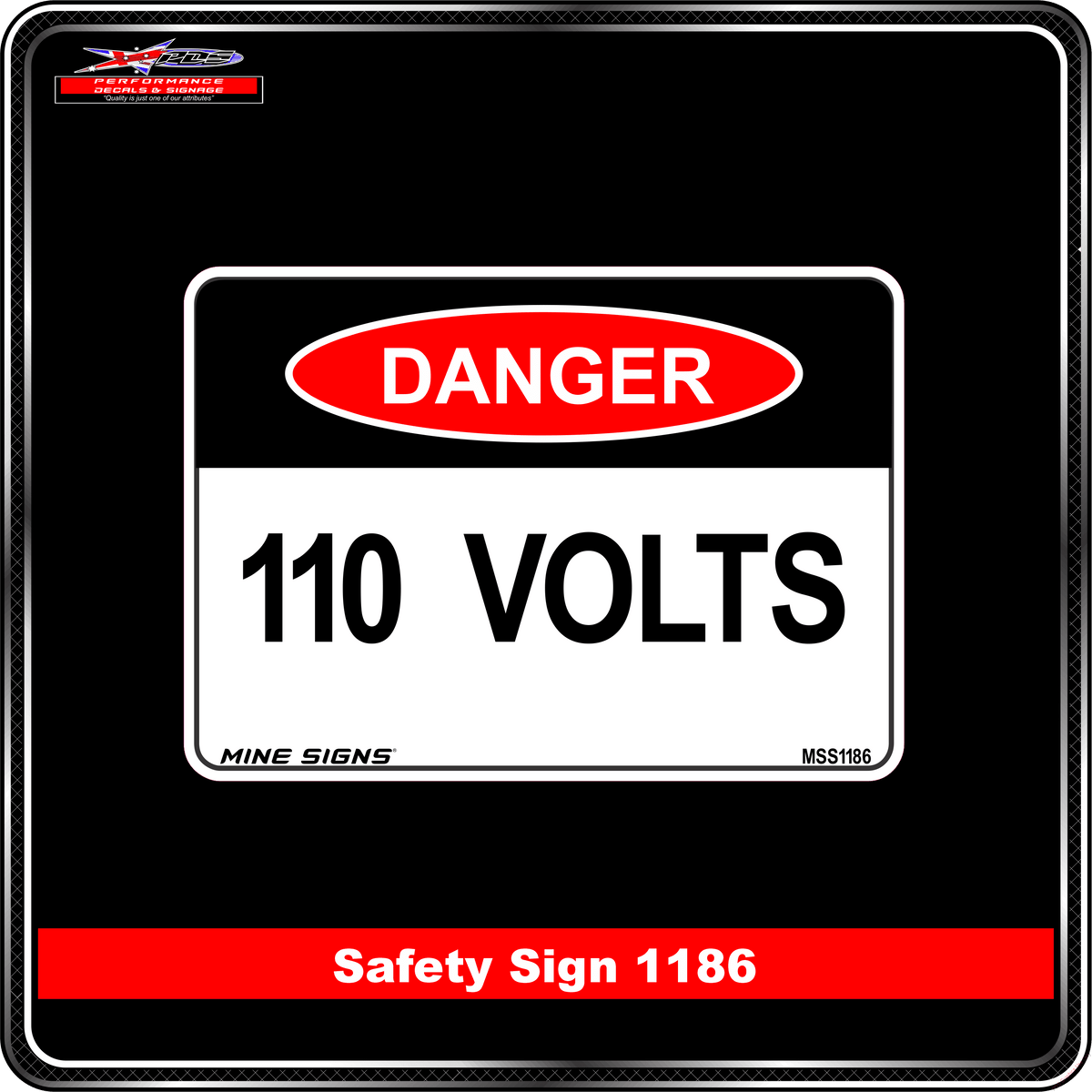 Danger 110 Volts (Info Label 1186)