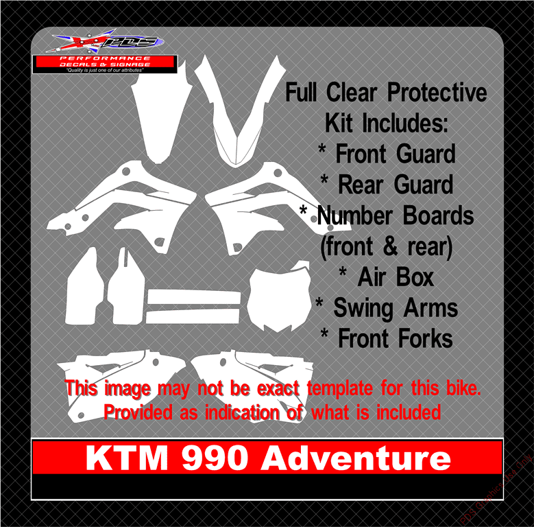 Motorbike Clear Protective Decals for KTM 990 Adventure