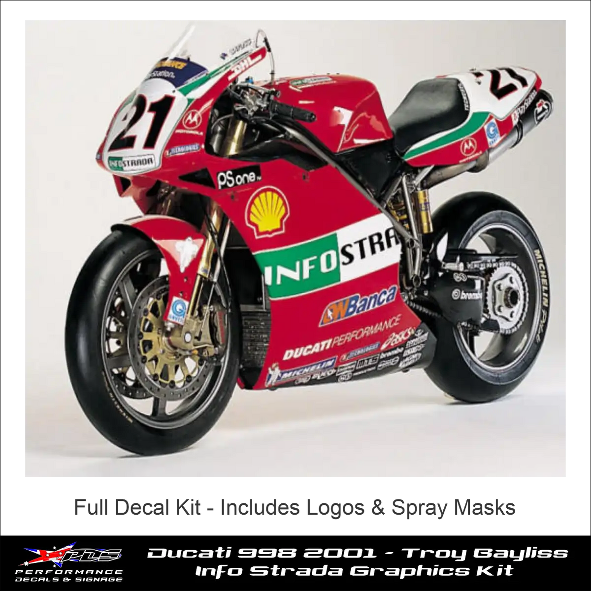 Ducati 998 2001 Info Strada Graphics Kit - Spray Mask Included