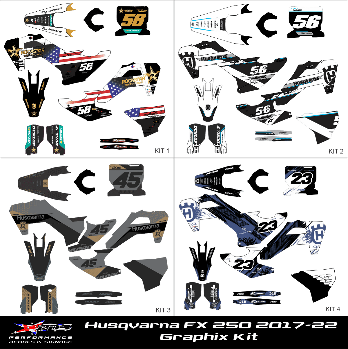 Husqvarna FX 250 2017-22 - Full Decal Kit