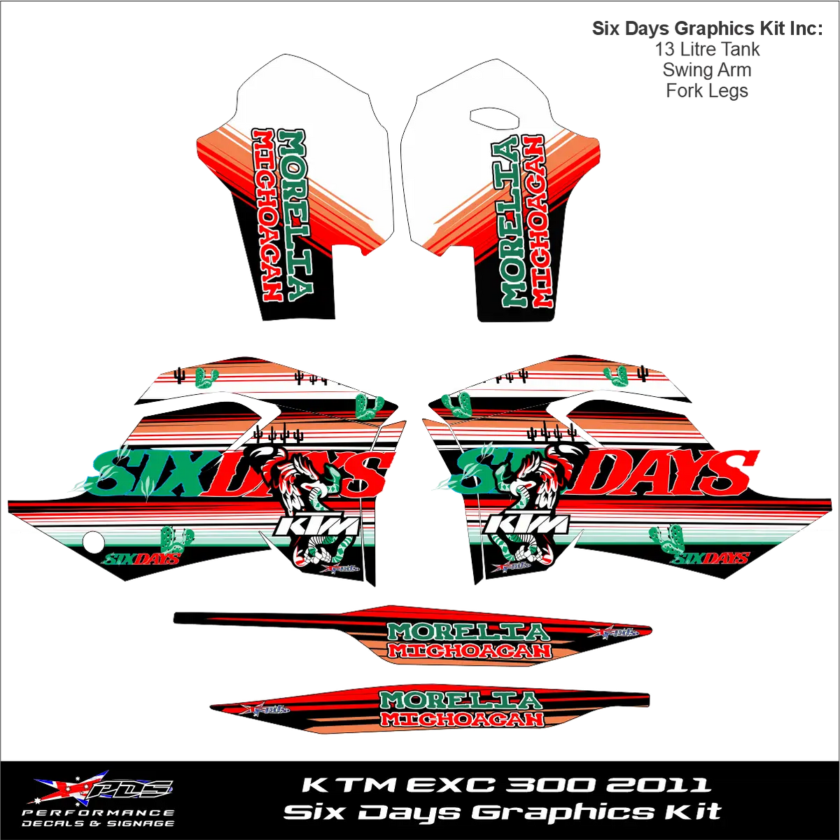 KTM EXC 300 2011 - Six Days Graphics Kit