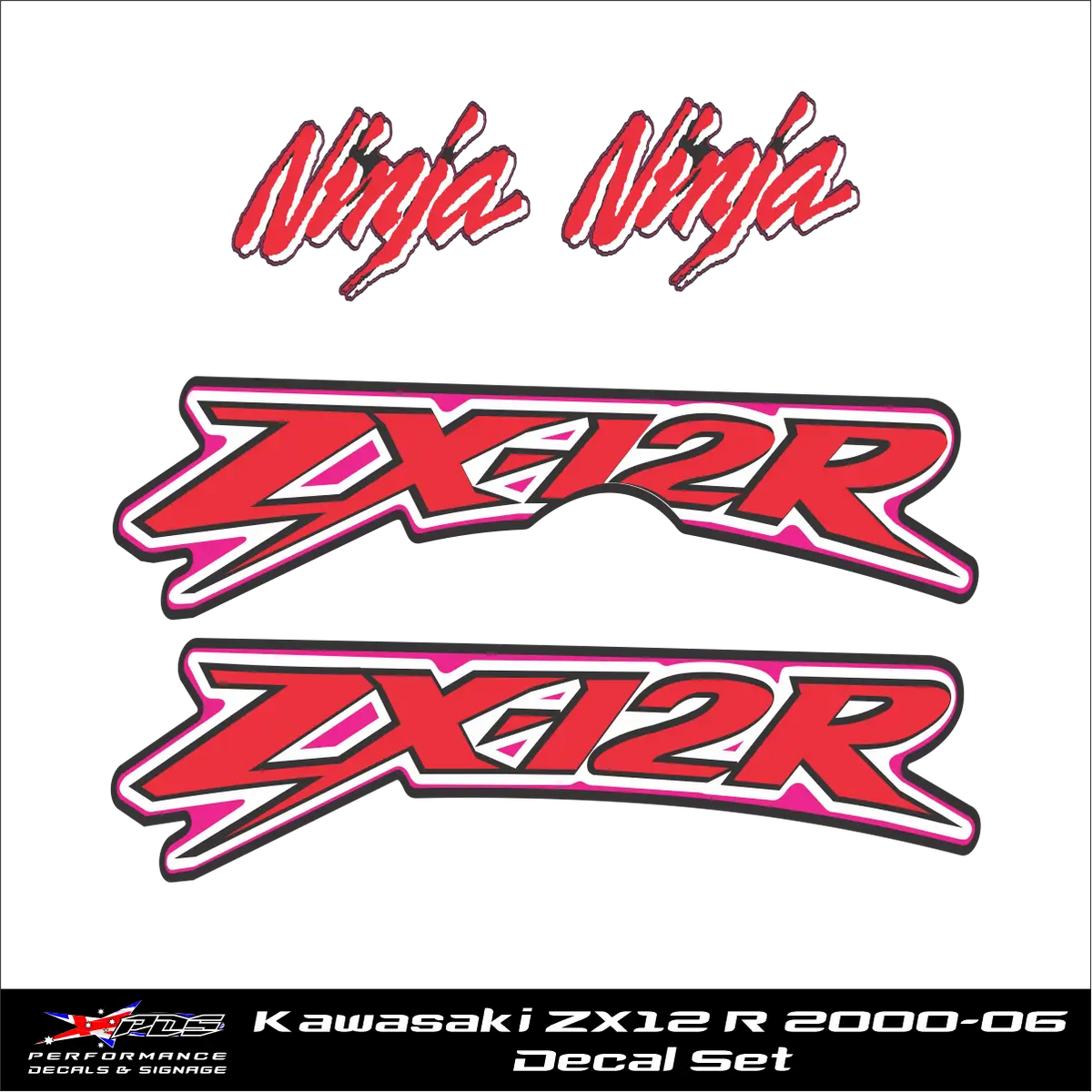 Kawasaki ZX12R 2000-2006 Ninja OEM Decal Set