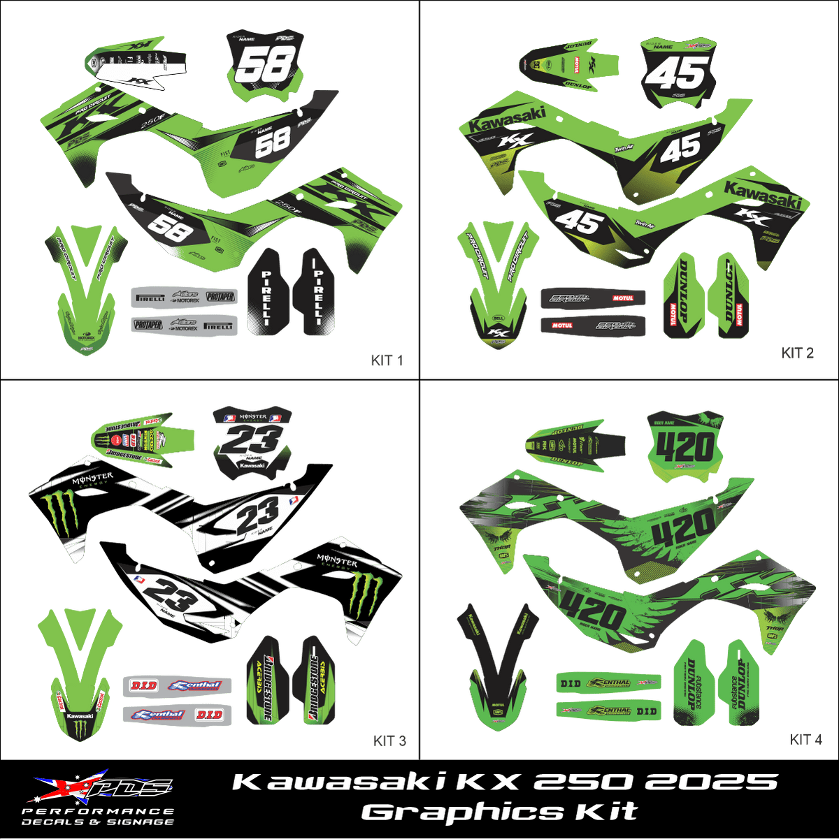 Kawasaki 250 2025 - Full Decal Kit