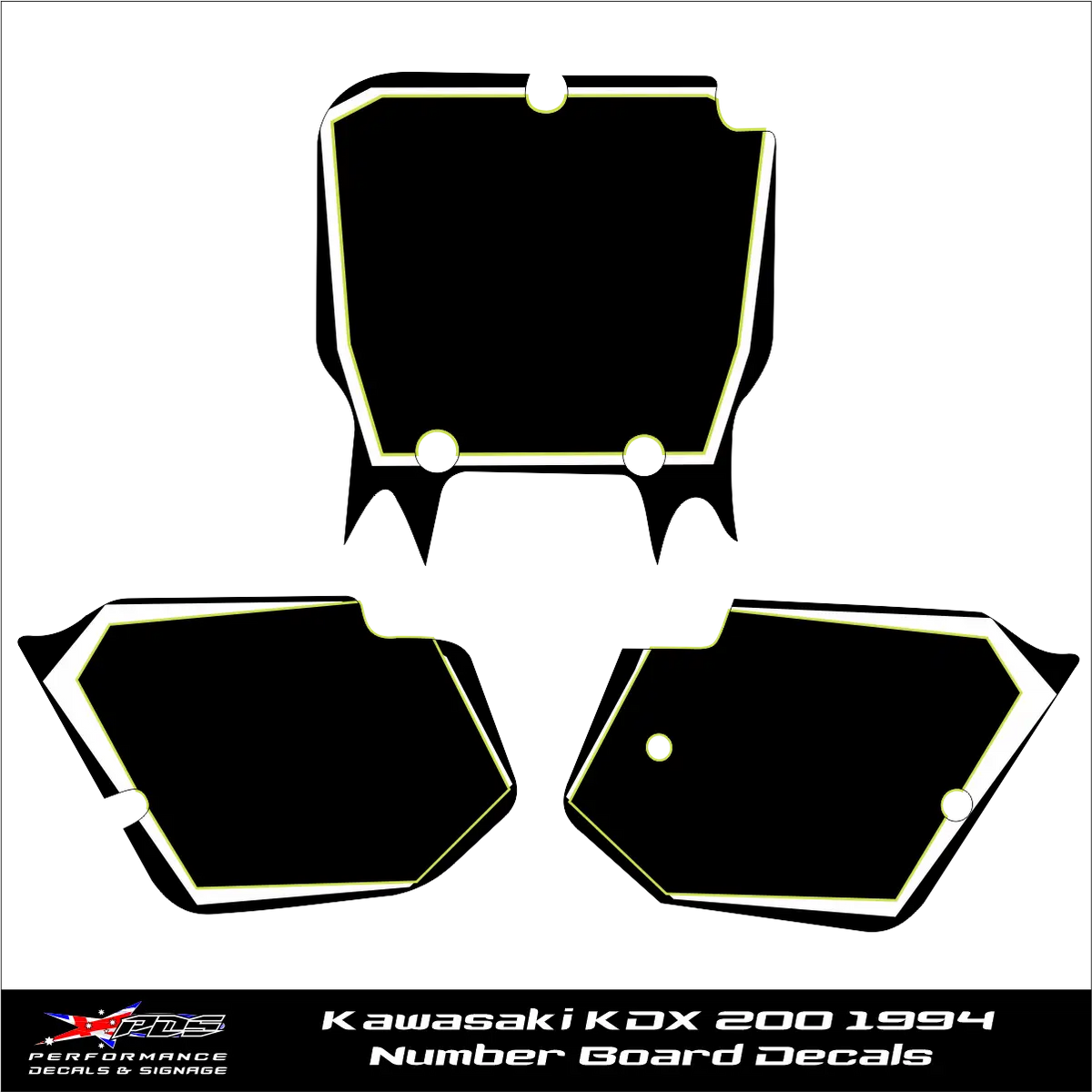Kawasaki KDX200 1994 Number Boards