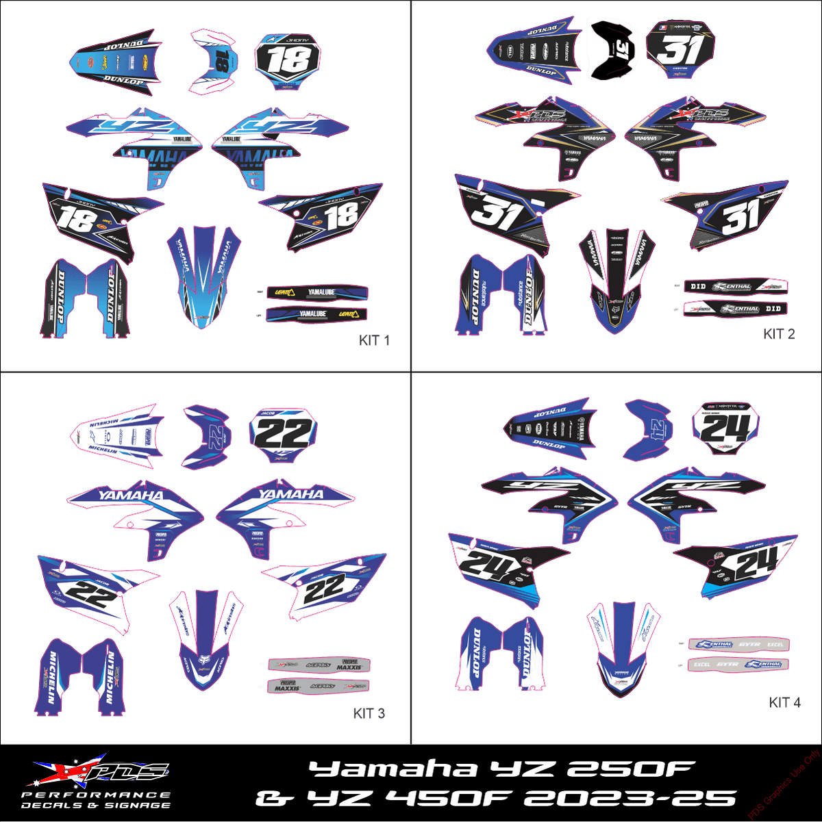 Yamaha YZ 250F & YZ 450F 2023-25 - Graphics Kit