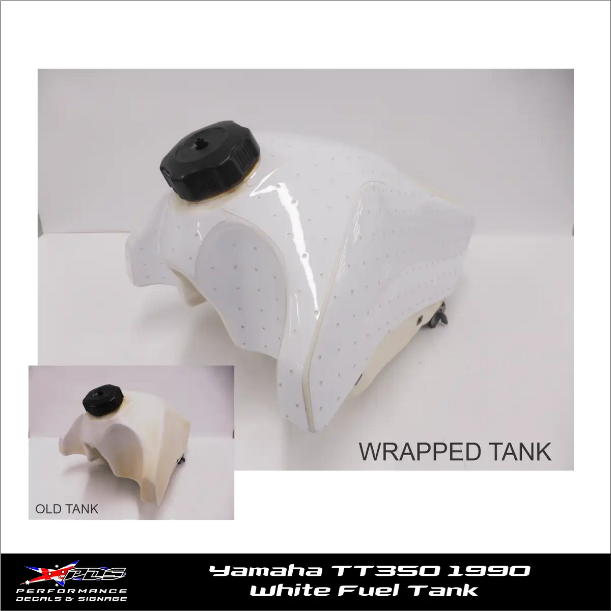 Yamaha TT350 1990 Fuel Tank Decal - Perforated