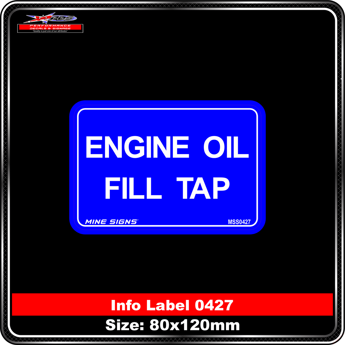 Engine Oil Fill Tap (Info Label 0427)
