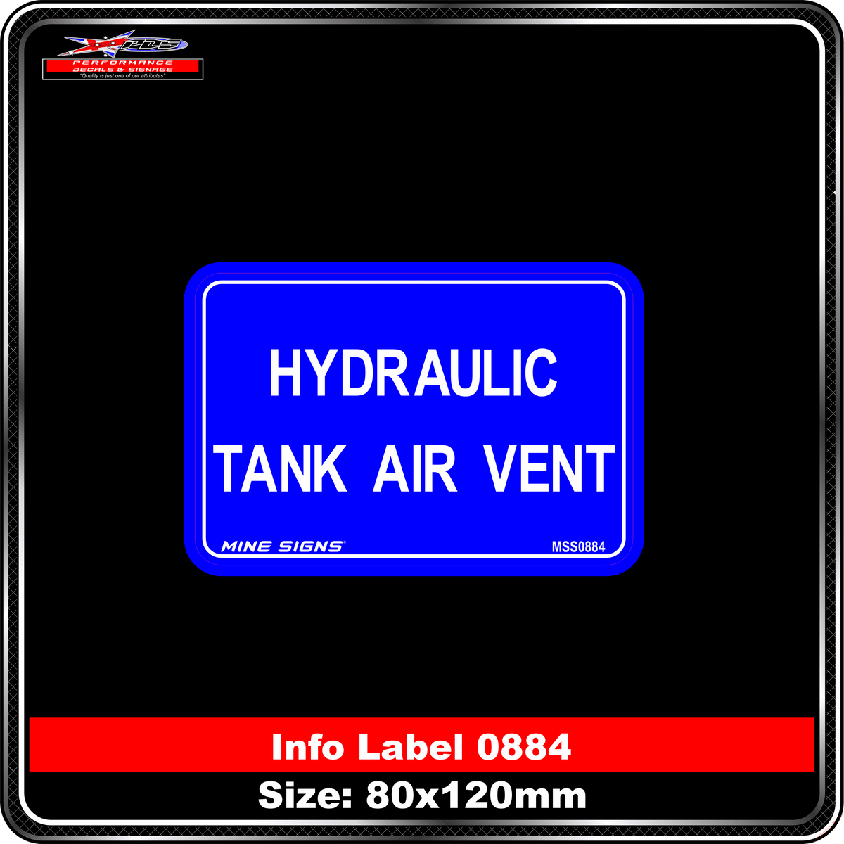Hydraulic Tank Air Vent (Info Label 0884)