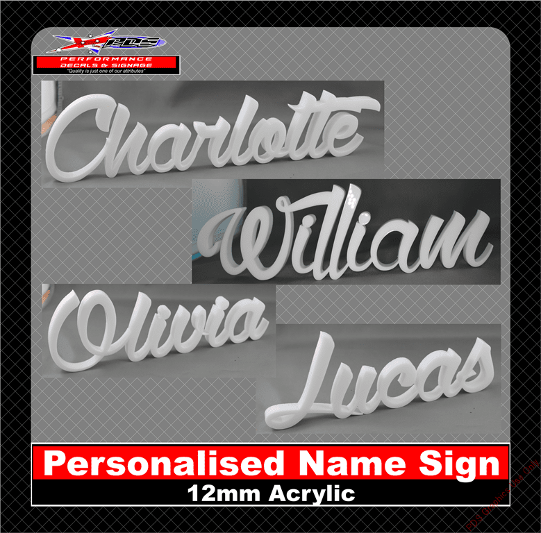 Personalised Name Sign 12mm Thick Acrylic