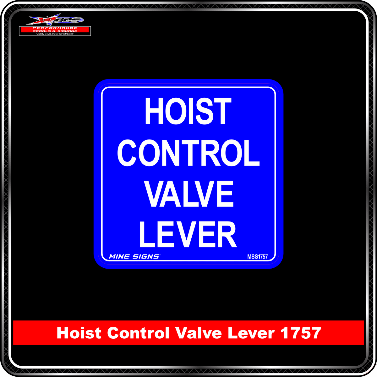 Hoist Control Valve Lever (Info Label 1757) 120 x 120 mm