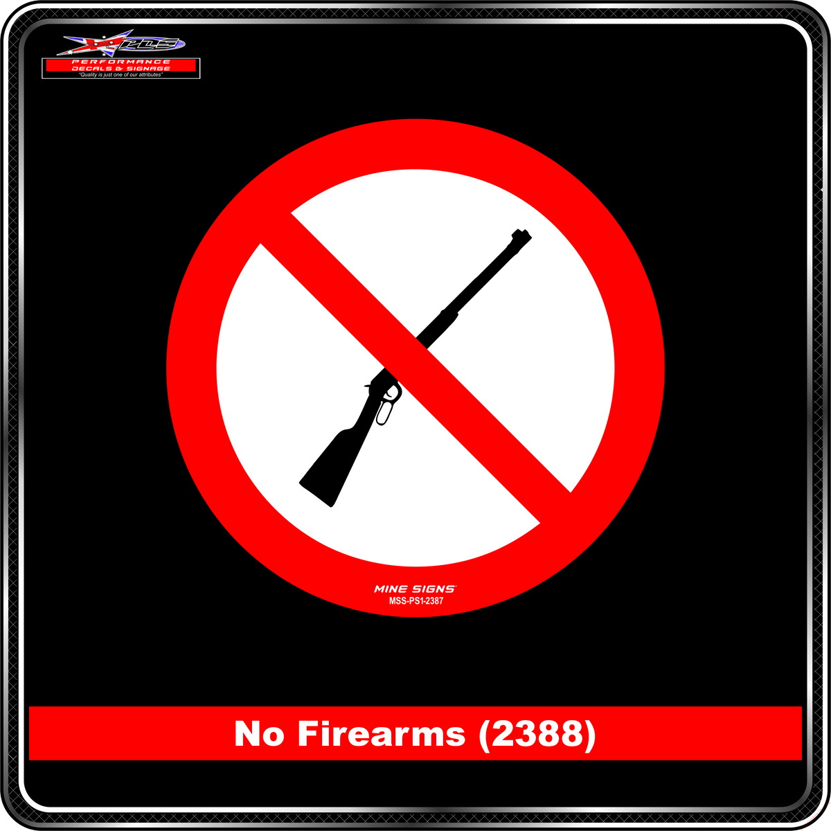 No Firearms (Pictogram 2387) Sign / Sticker