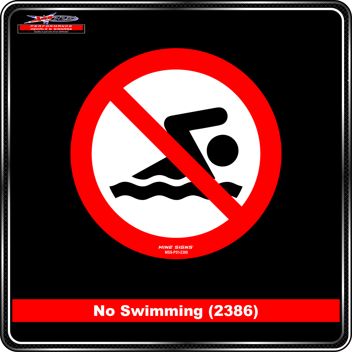 No Swimming (Pictogram 2386) Sign / Sticker