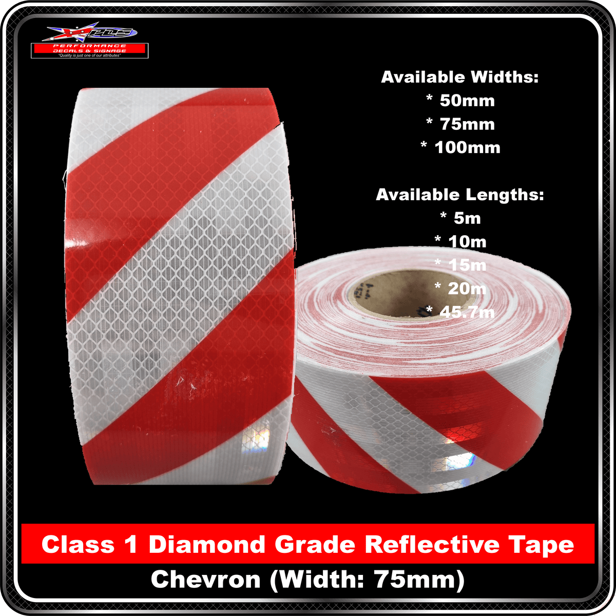 3M Red/White Class1 Chevron Reflective Tape (3930 Series) - Right