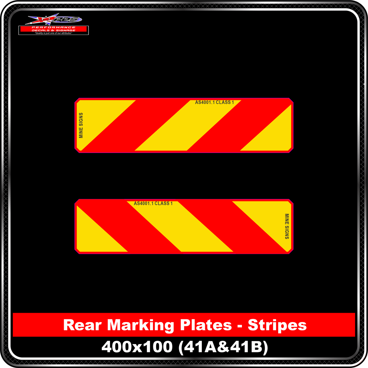 Truck Rear Marking Plates - Stripes - CAT 41A & 41B