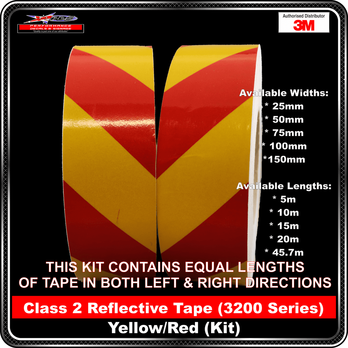 3M Yellow/Red Class 2 Reflective Tape - KIT