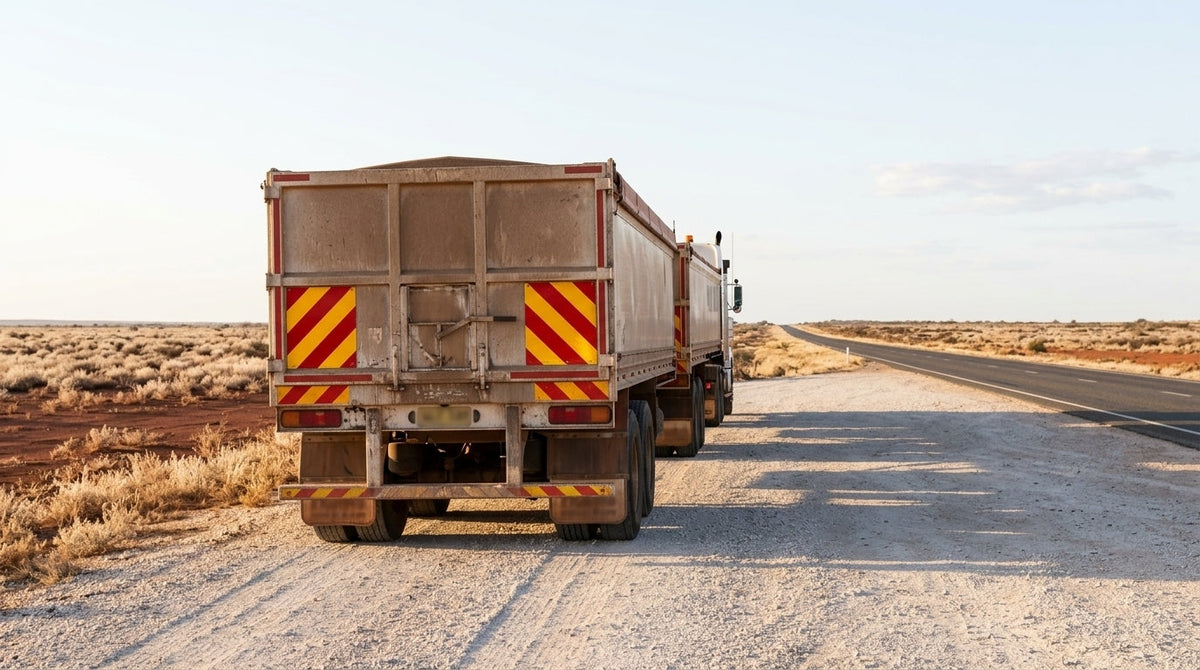 Heavy vehicle fitted with reflective rear marking plates
