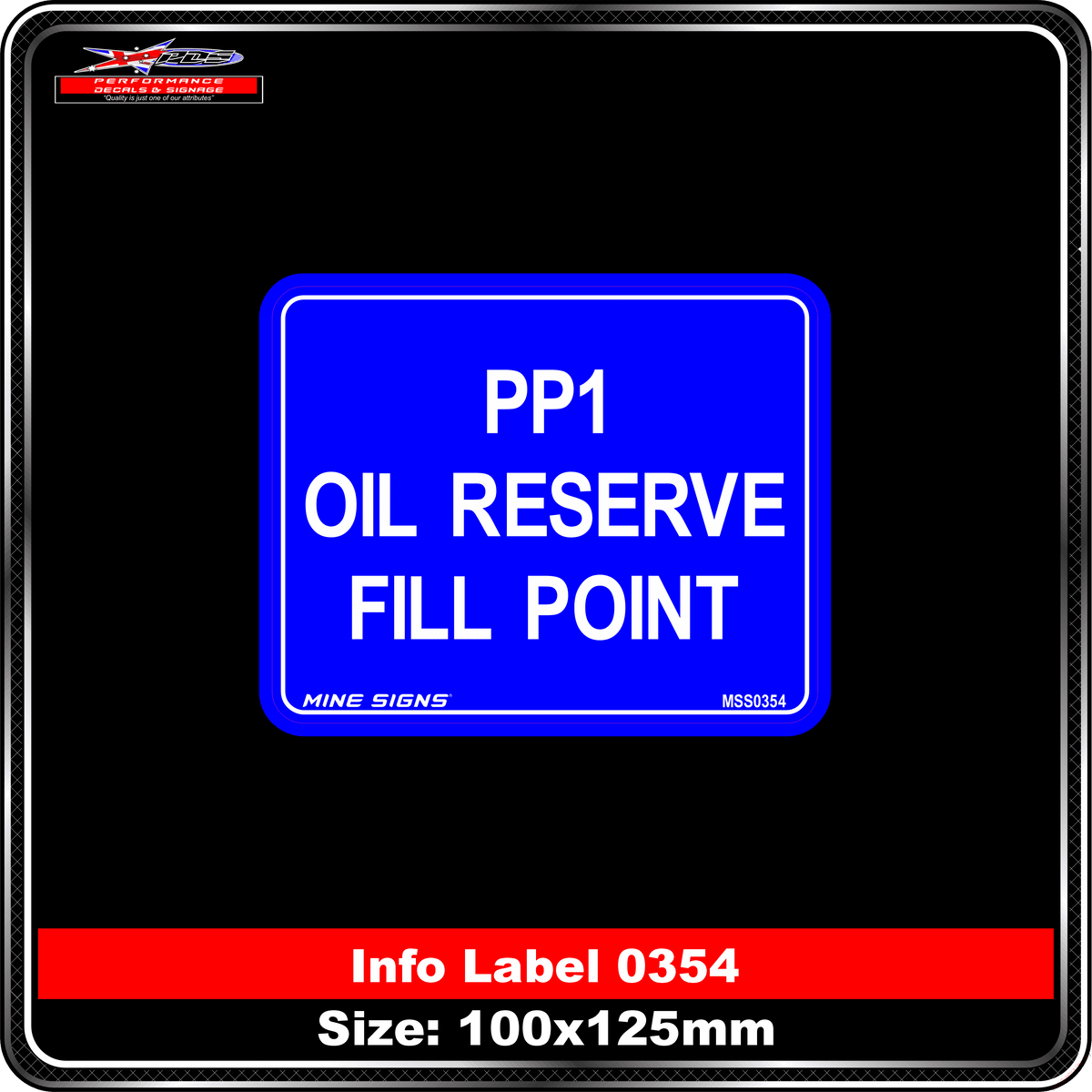 PP1 Oil Reserve Fill Point (Info Label 0354)