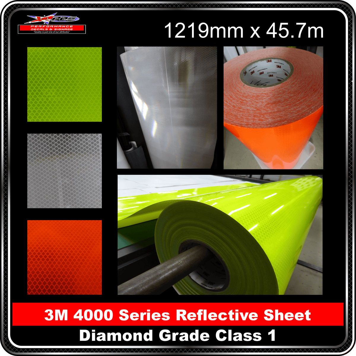 3M 4000 Series Diamond Grade Class 1 Reflective Sheeting 1219mm x 45.7m