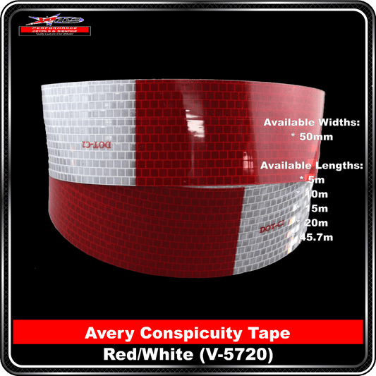 Avery Red/White (V-5720) Conspicuity Tape