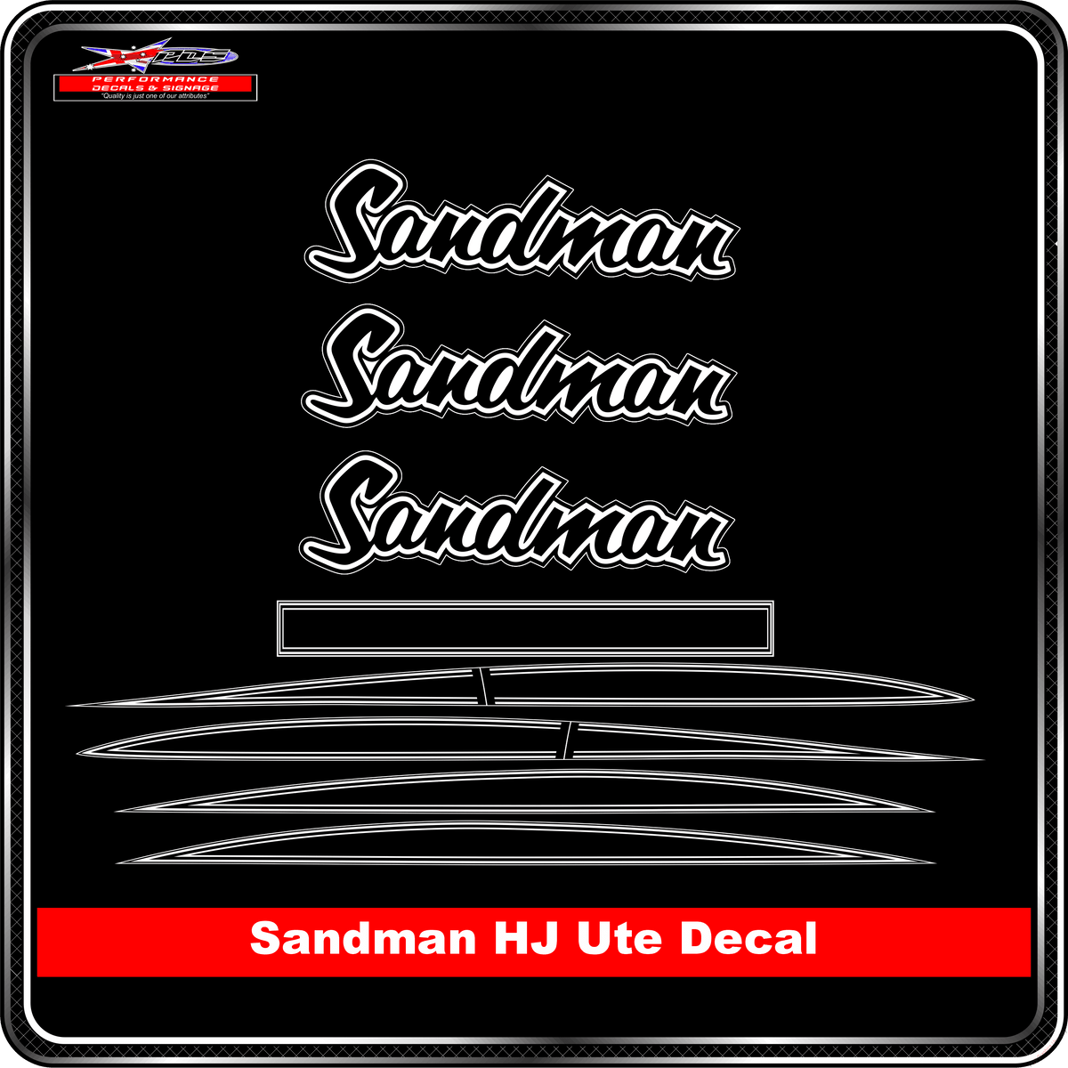 Holden Sandman HJ Ute - Decal Kit - Die-cut (White is Clear)