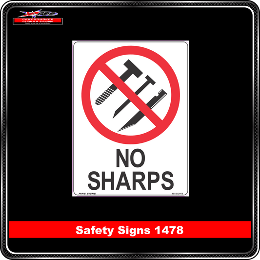 Prohibition No Sharps (Safety Sign 1478)