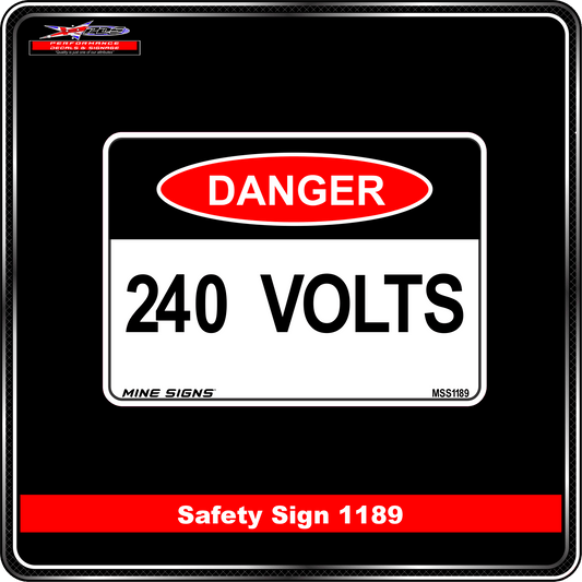 Danger 240 Volts (Info Label 1189)