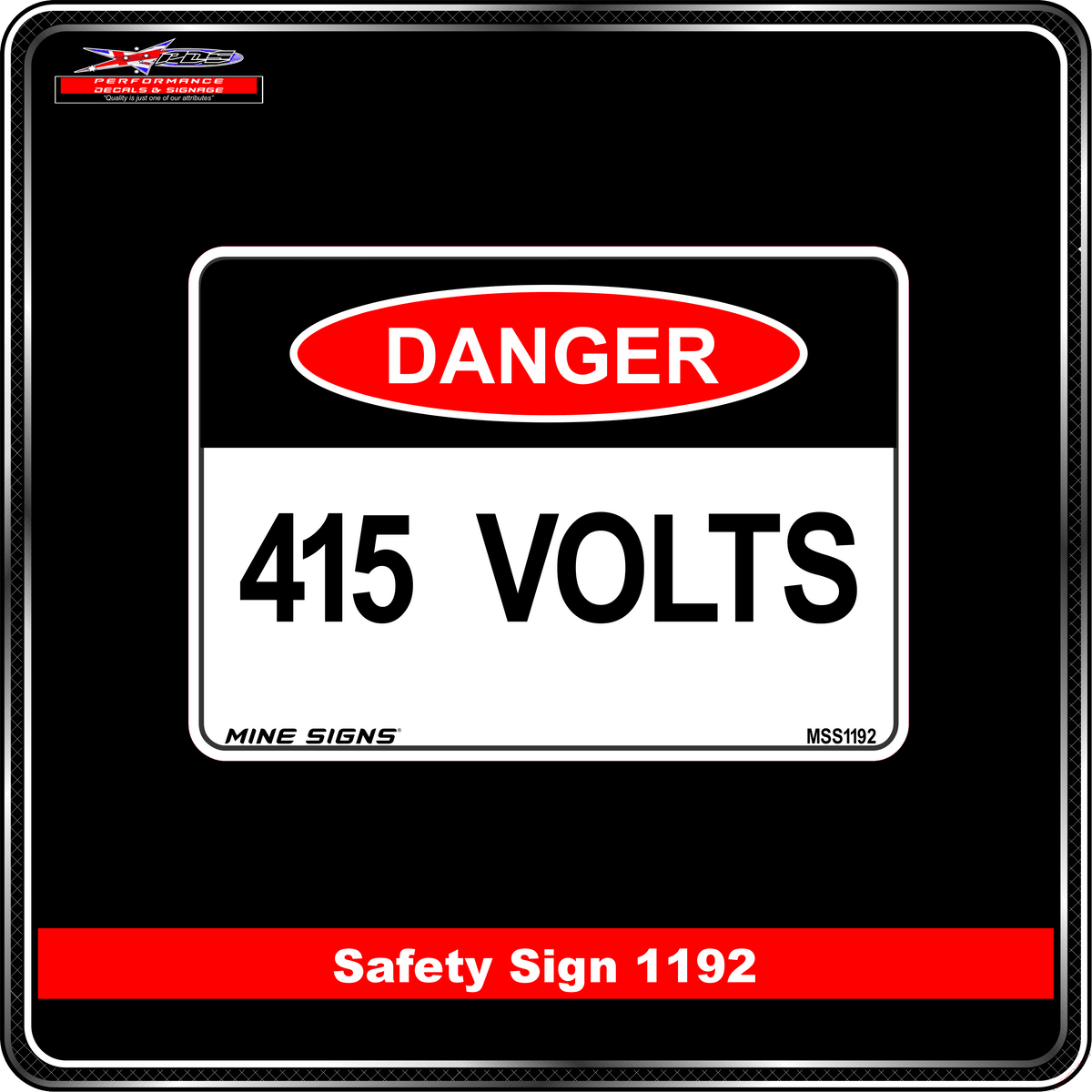 Danger 415 Volts (Info Label 1192)