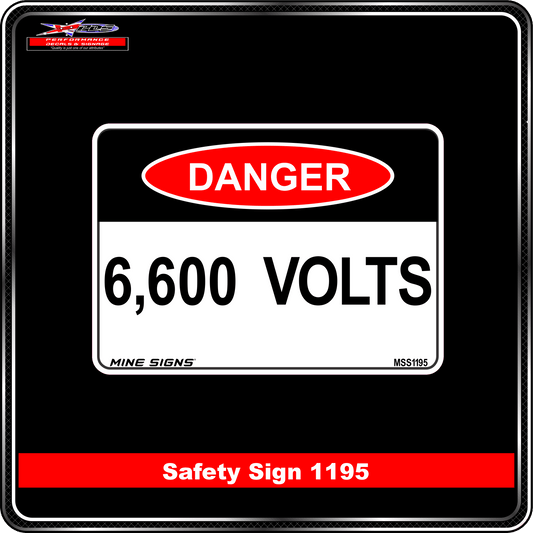 Danger 6600 Volts (Info Label 1195)