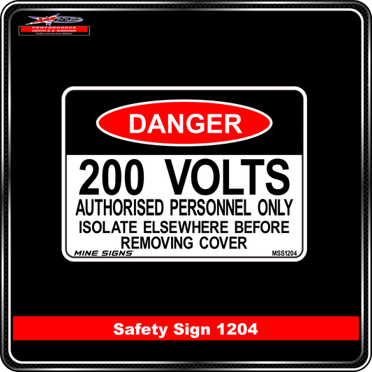 200 Volts Isolate elsewhere before removing cover (Info Label 1204)
