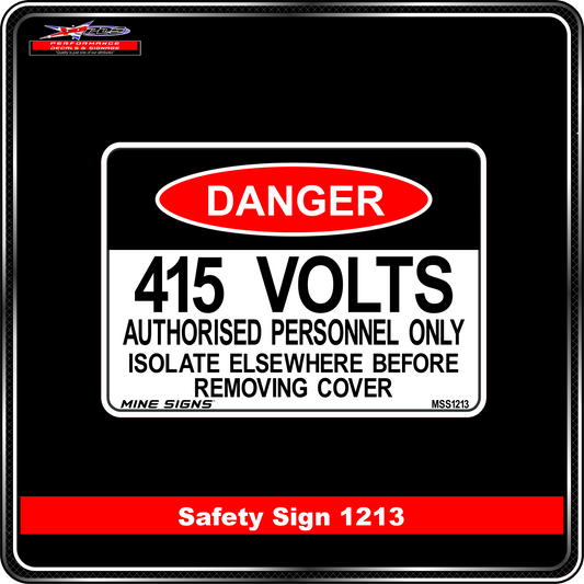 415 Volts Isolate elsewhere before removing cover (Info Label 1213)