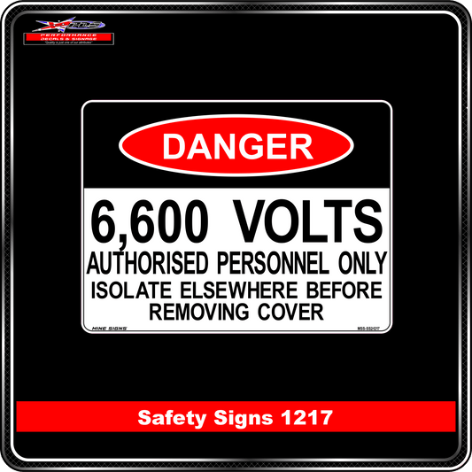 Danger 6,600 Volts (Safety Sign 1217)