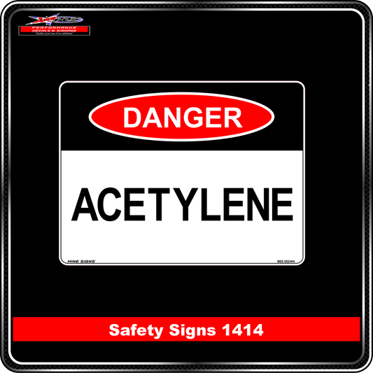 Danger Acetylene (Safety Sign 1414)
