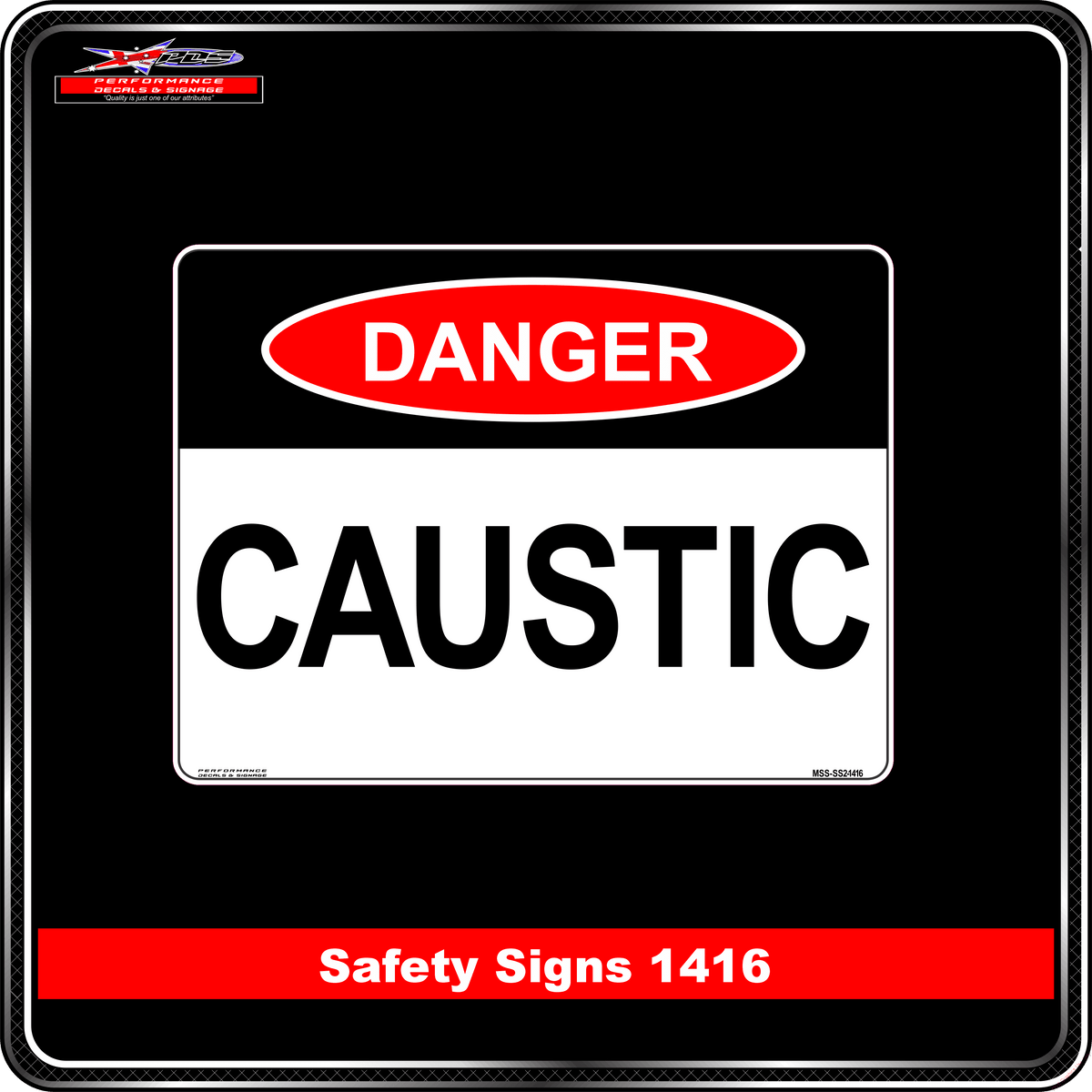 Danger Caustic (Safety Sign 1416)