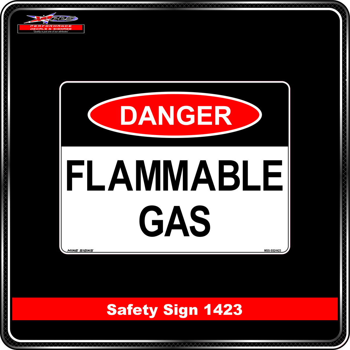 Danger Flammable Gas (Safety Sign 1423)