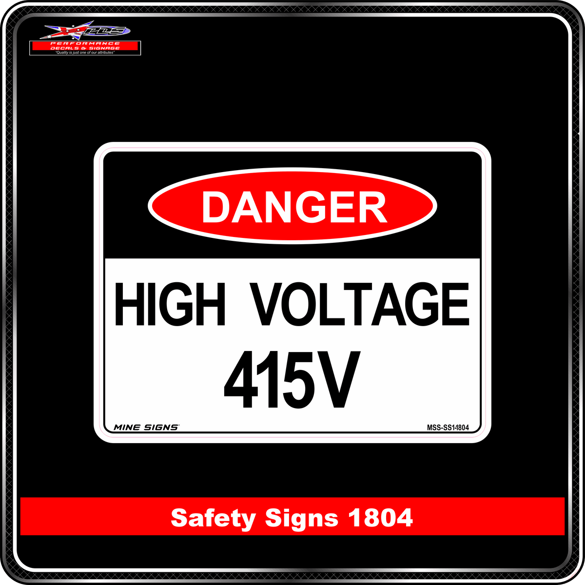 Danger High Voltage 415V (Safety Sign 1804)