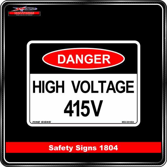 Danger High Voltage 415V (Safety Sign 1804)