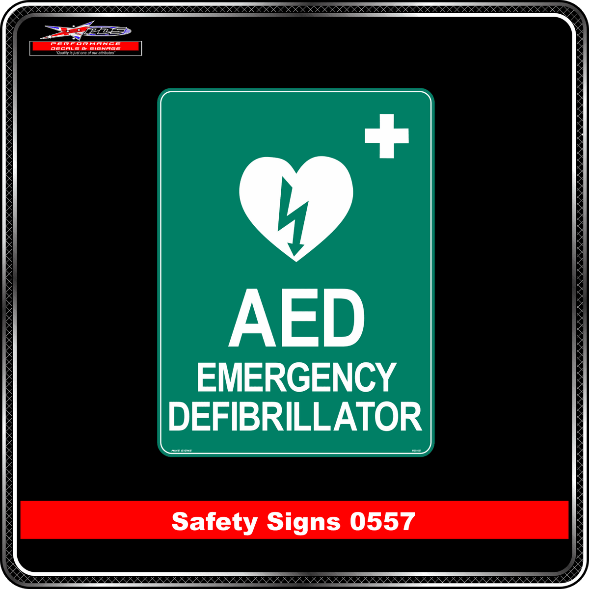 Emergency AED Emergency Defibrillator (Safety Sign 0557)