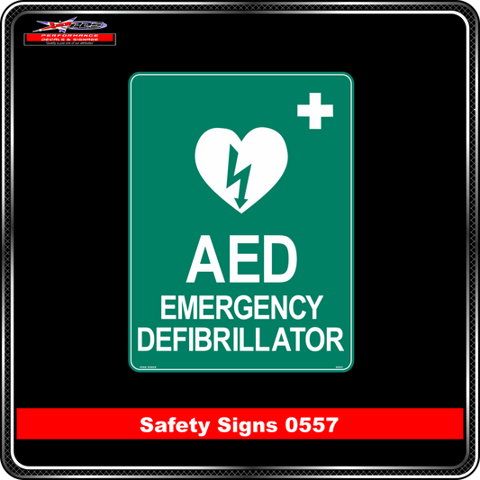 Emergency AED Emergency Defibrillator (Safety Sign 0557)