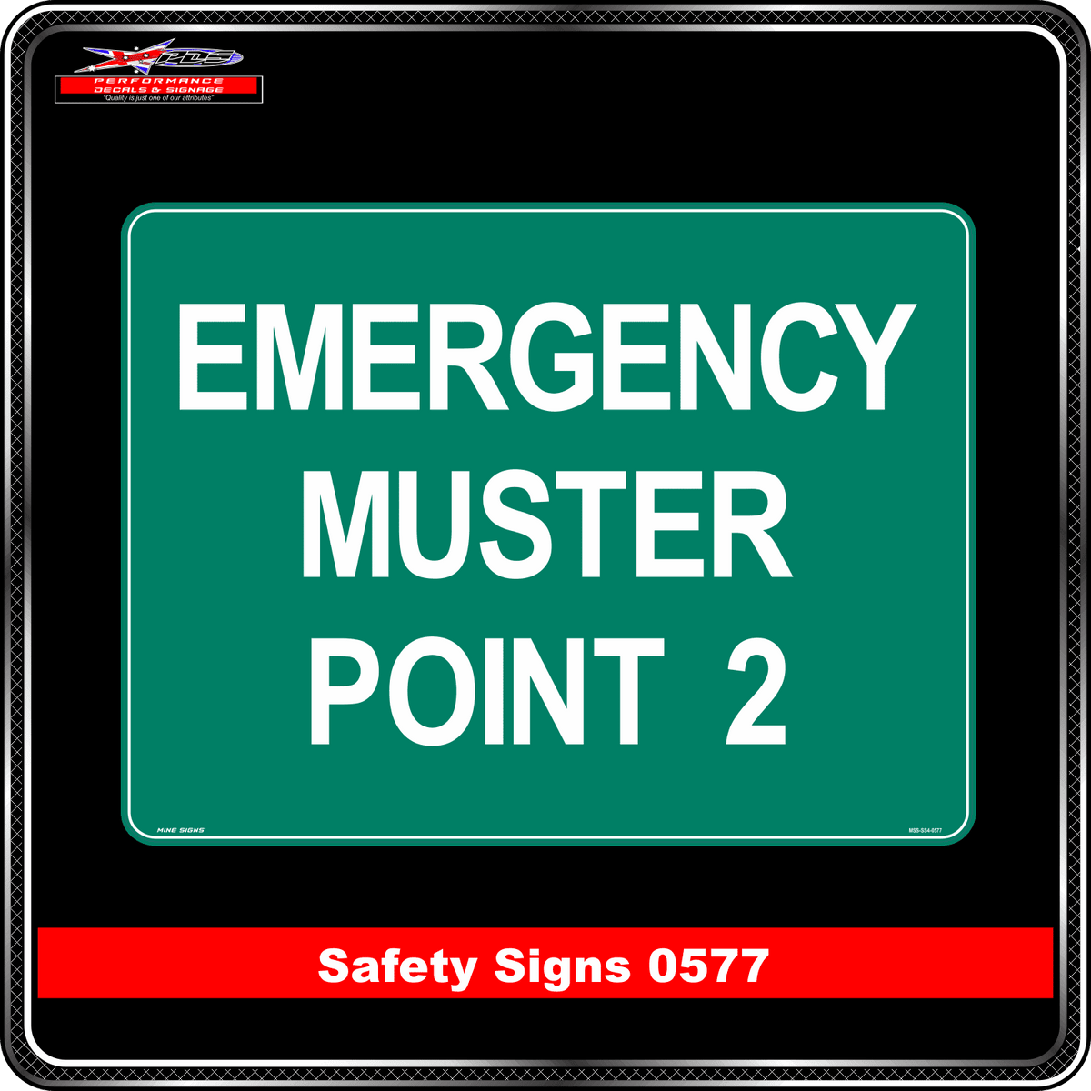Emergency Emergency Muster Point 2 (Safety Sign 0577)