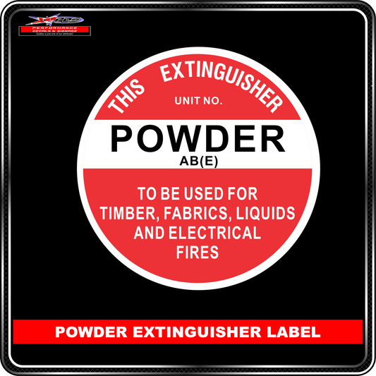 Powder Fire Extinguisher Label (2559) (Powder AB(E))