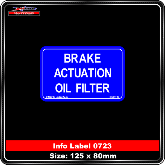 Brake Actuation Oil Filter (Info Label 0723) 80 x 125 mm