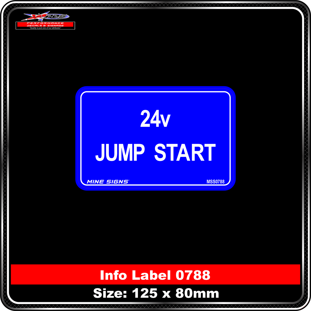 24v Jump Start (Info Label 0788) 80 x 125 mm