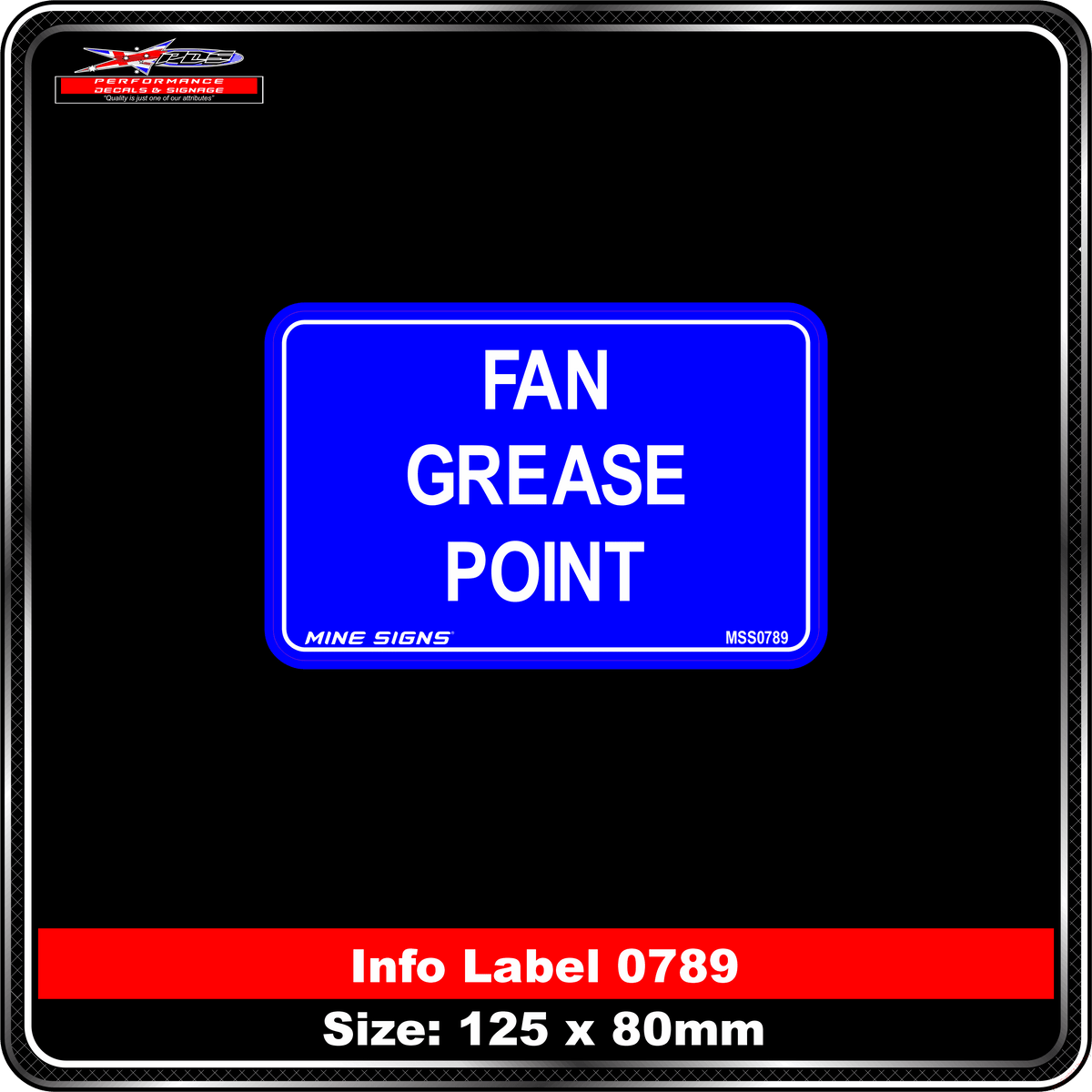 Fan Grease Point (Info Label 0789) 80 x 125 mm
