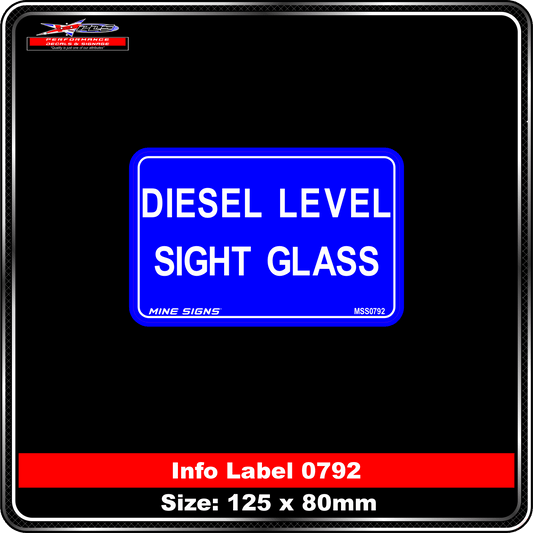 Diesel Level Sight Glass (Info Label 0792) 80 x 125 mm
