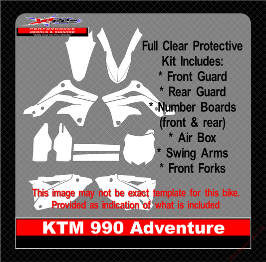 Motorbike Clear Protective Decals for KTM 990 Adventure